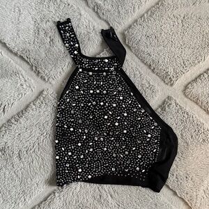 Windsor Black and White Embellished Halter Top